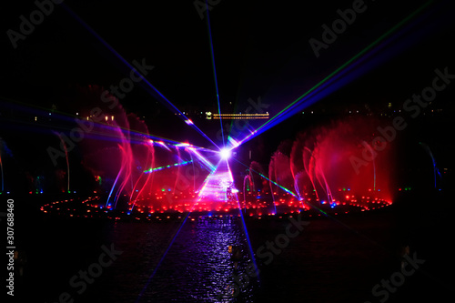 Music fountain water curtain laser