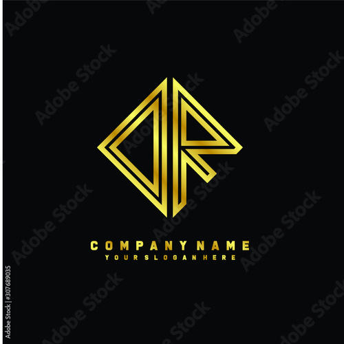 Free Download DR initial letter luxury gold line logo - GFXLoad
