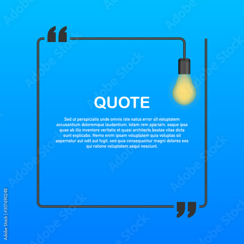 idea quote with light bulb with gears. Vector stock illustration.