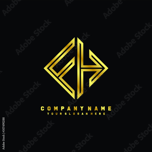 Free Download FH initial letter luxury gold line logo - GFXLoad