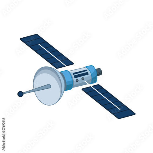 space satellite icon, colorful design