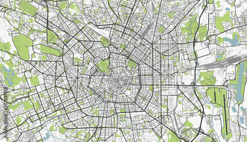 Fotografie, Obraz Detailed map of Milan, Italy