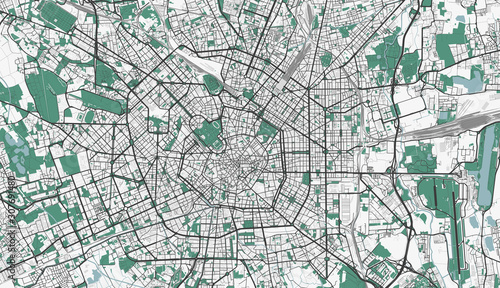 Detailed map of Milan, Italy