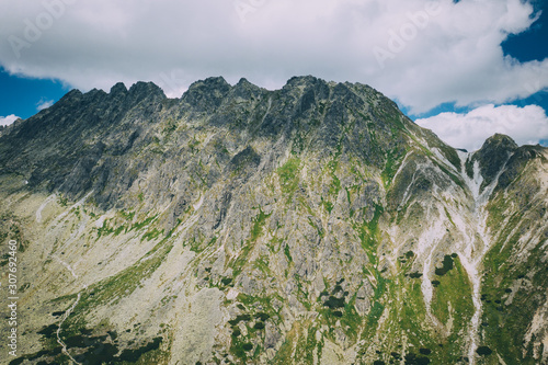 High Tatras mountains in Slovakia from drone point of view. photo