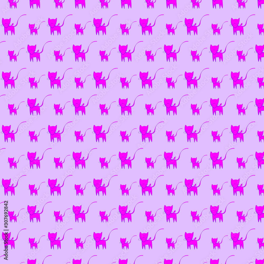 Pattern of a vibrant flying pink cat Pattern of a vibrant flying pink cat