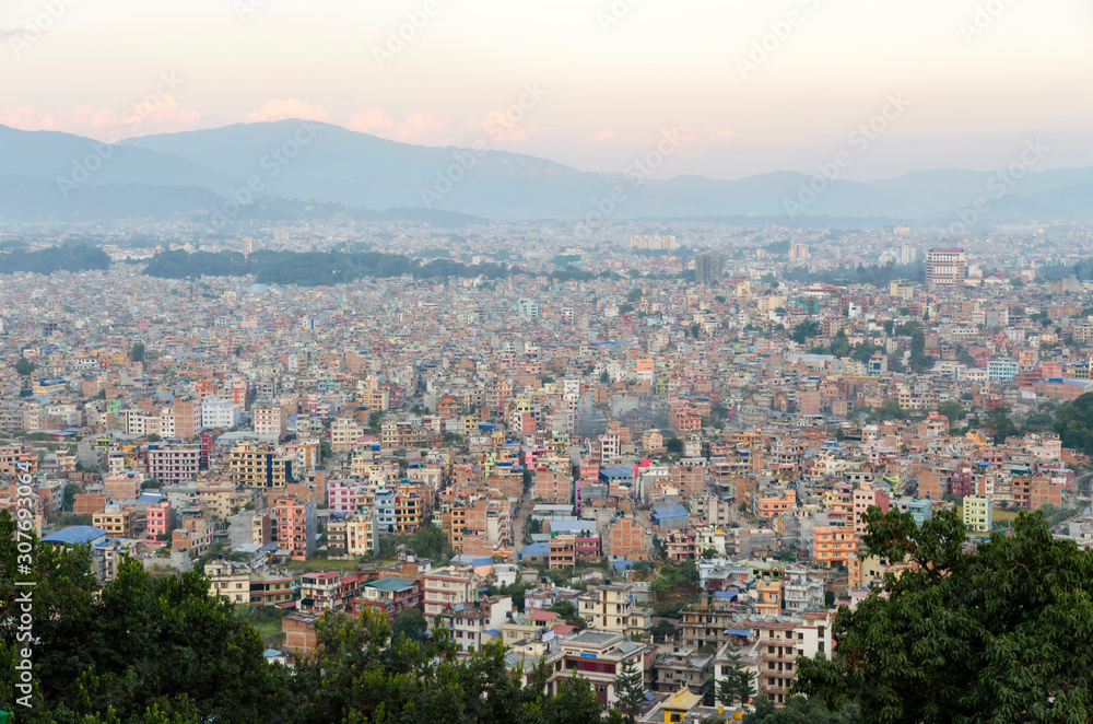 Kathmandu skyline at sunset (Nepal)
