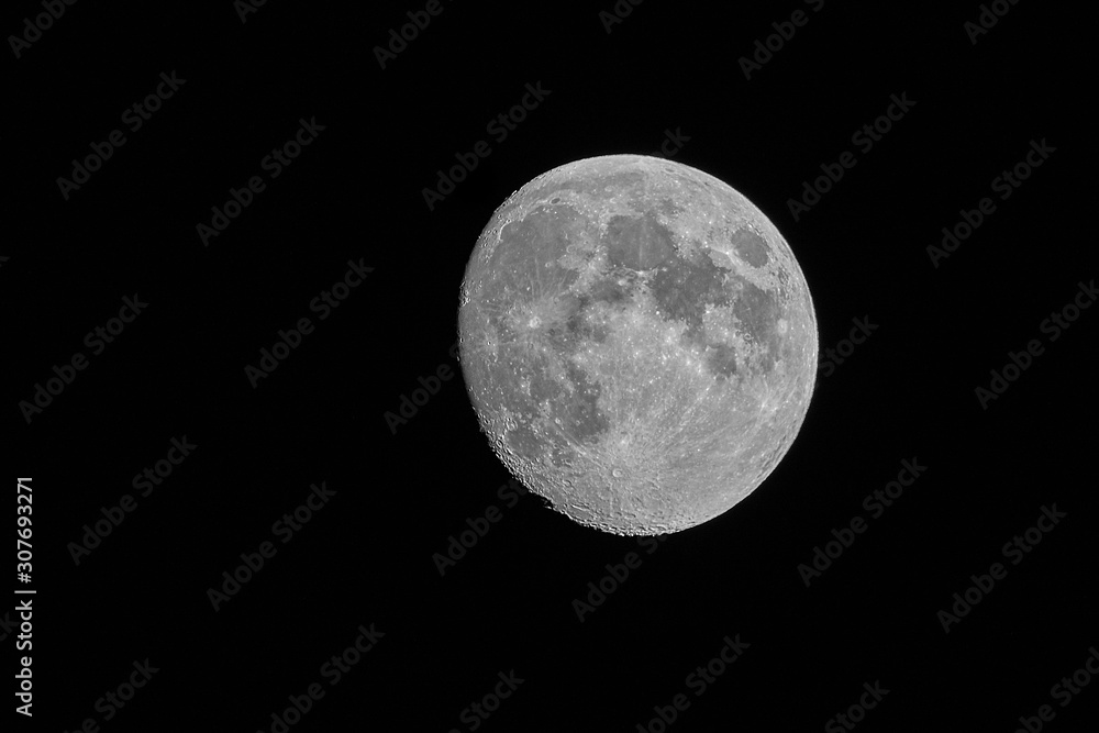 Bright Moon Earth satellite on the night sky Bright Moon Earth satellite on the night sky
