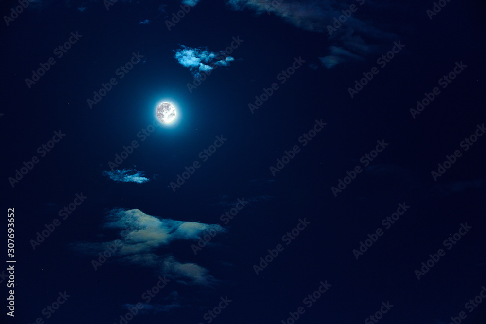Bright Moon Earth satellite on the night sky Bright Moon Earth satellite on the night sky