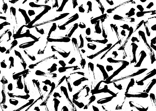 Hand drawn fashion texture seamless pattern. Creative vector endless background painted by ink. Abstract expressive brush strokes