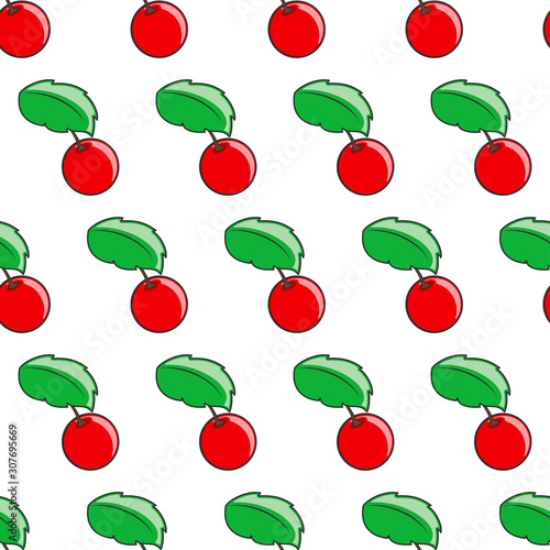 Seamless cheryy pattern.Vector illustration.Template for print, textile,wallpaper cover and design.