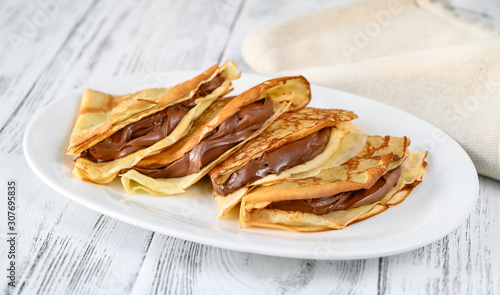 Fotografia Crepes with chocolate cream