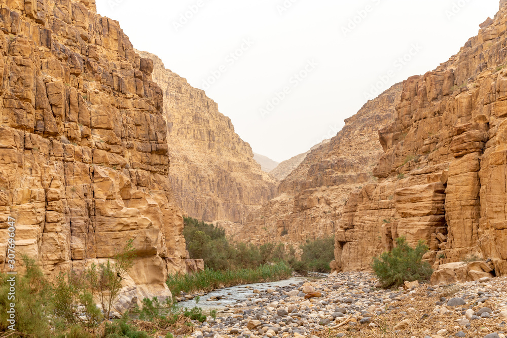 Wadi Mujib canyon. Wadi al Mujib reserve, Jordan. Wadi Mujib canyon. Wadi al Mujib reserve, Jordan.