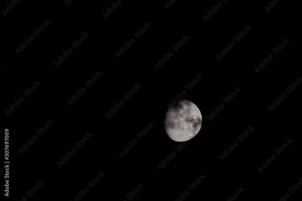 Bright Moon Earth satellite on the night sky Bright Moon Earth satellite on the night sky