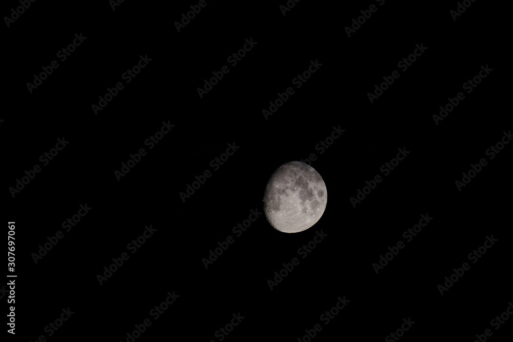 Bright Moon Earth satellite on the night sky Bright Moon Earth satellite on the night sky