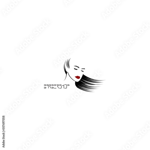  vector illustration, depicting the face of a beautiful woman with long ringlets