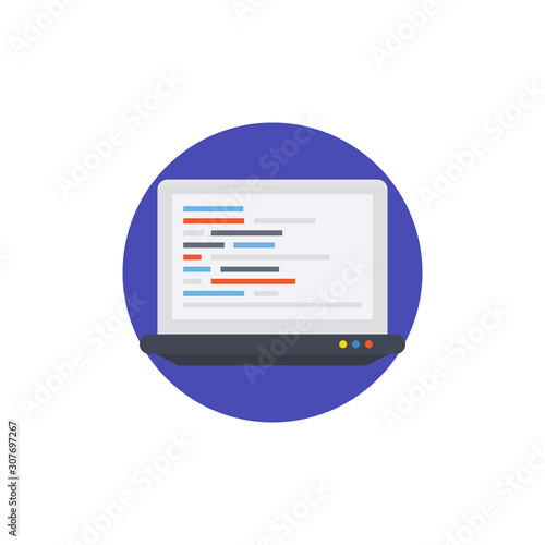  Bash command vector Illustration. flat icon style.