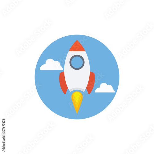 Rocket vector Illustration. flat icon style.