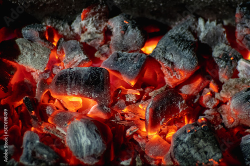 hot red coals among black ash, wallpapers for mobile devices, abstract