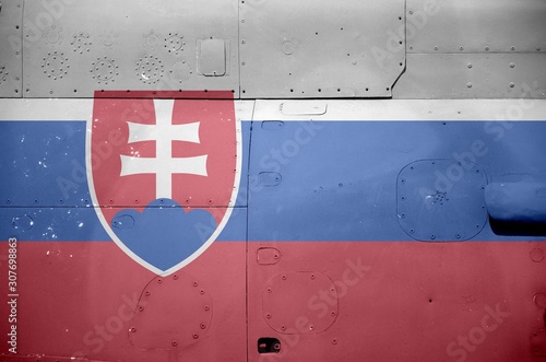 Wallpaper Mural Slovakia flag depicted on side part of military armored helicopter closeup