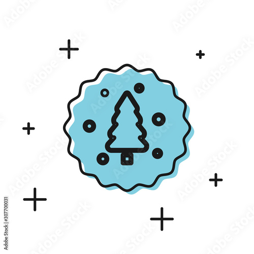 Black Cookie or biscuit with chocolate icon isolated on white background.  Vector Illustration