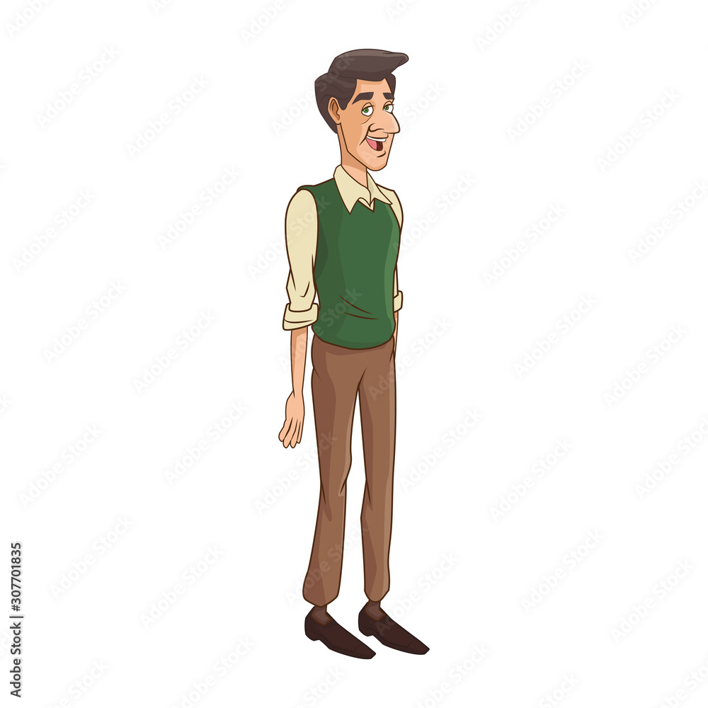 adult man standing icon, colorful design adult man standing icon, colorful design