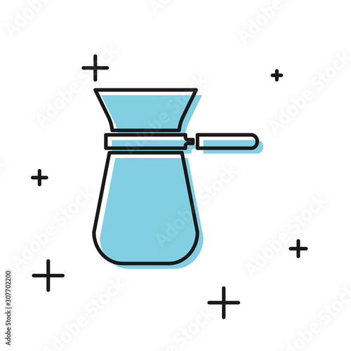 Black Coffee turk icon isolated on white background. Vector Illustration
