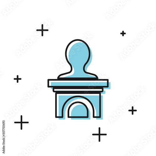 Black Stage stand or debate podium rostrum icon isolated on white background. Conference speech tribune. Vector Illustration