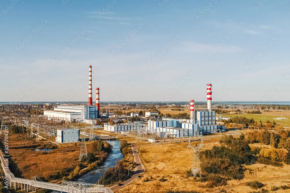 New nuclear power plant. View of power plant.