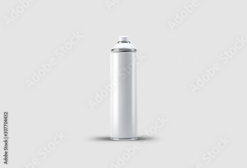 White Blank Spray Bottle Mock up isolated on light gray background.3D rendering.