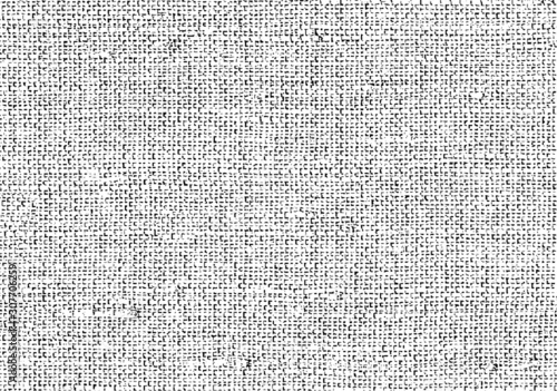 Vector fabric texture. Distressed texture of weaving fabric. Grunge background. Abstract halftone vector illustration. Overlay to create interesting effect and depth. Black isolated on white. EPS10.