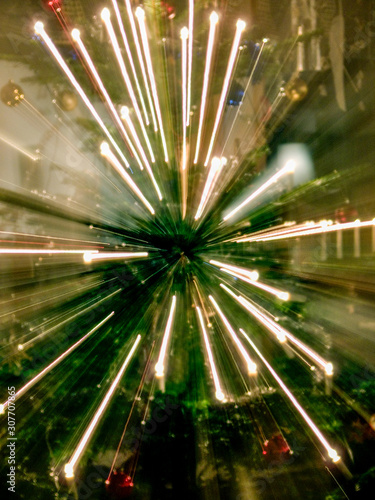 Photography fireworks in the christmas tree, sweden, stockholm europe, nacka