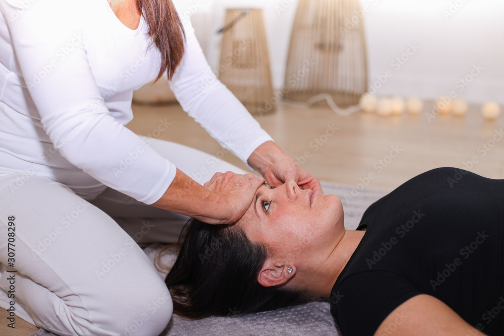 Traditional shiatsu massage done by mature therapist. Traditional shiatsu massage done by mature therapist.