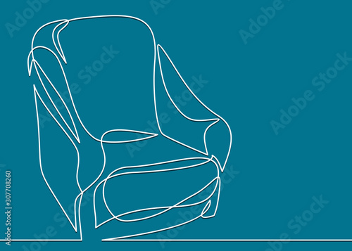 Vector armchair Icon-continuous line drawing