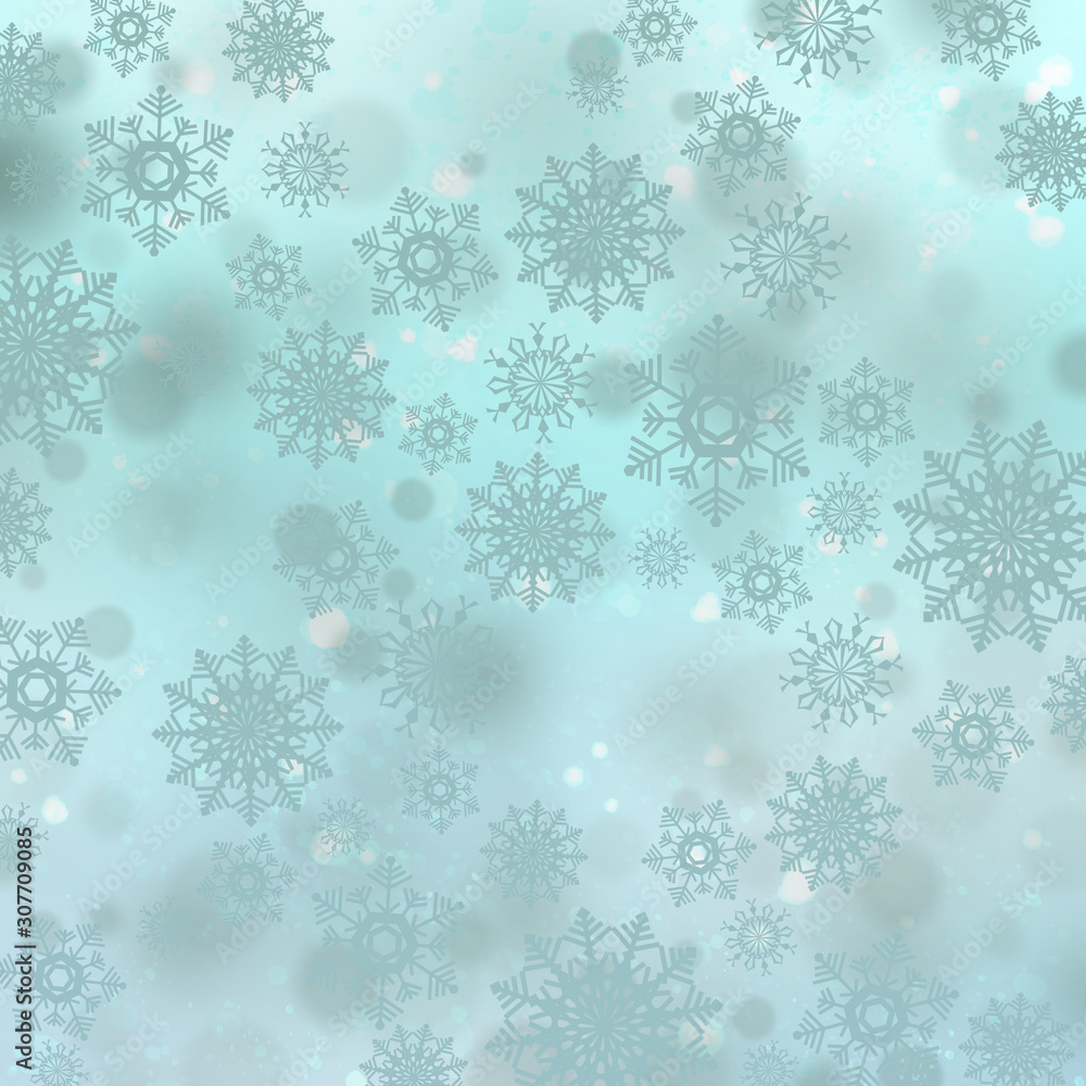 Naklejka premium Christmas background with snowflakes
