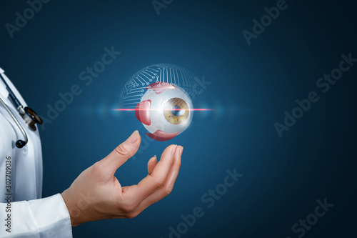 Concept check a patient eye.