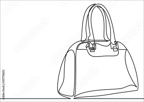 lady bag line icon-continuous line