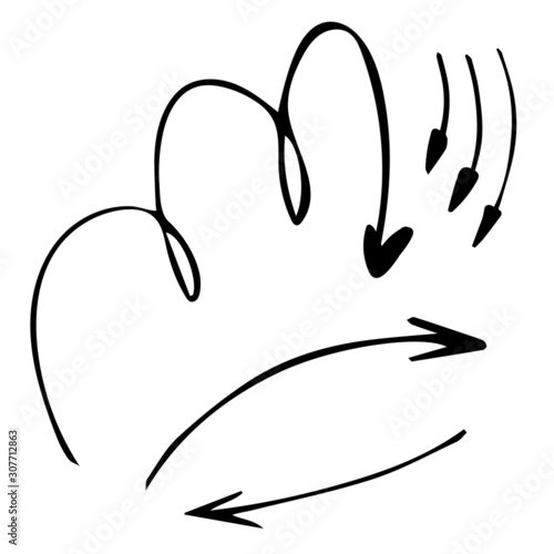 Different black Arrows icons, vector set. Abstract elements for business infographic. Up and down trend. Illustrations for Web or polygraphy Design.