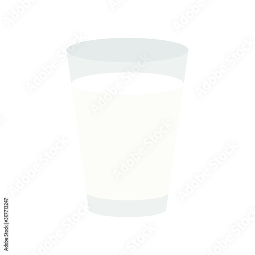 Glass of milk emoji vector cup isolated on white background