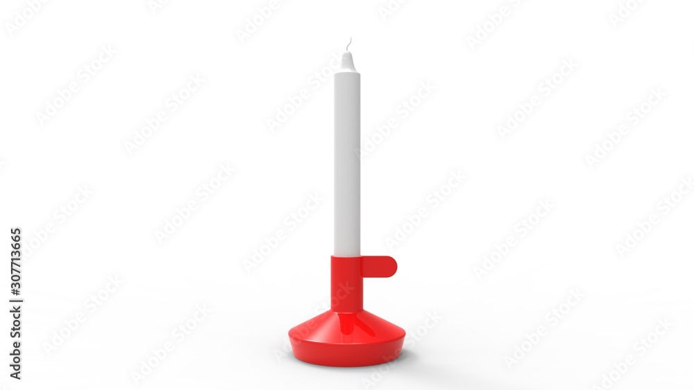 3d rendering of a design candle in a standard isolated in studio background 3d rendering of a design candle in a standard isolated in studio background