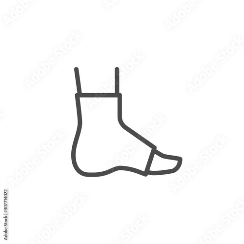 Foot orthopedic cast line outline icon