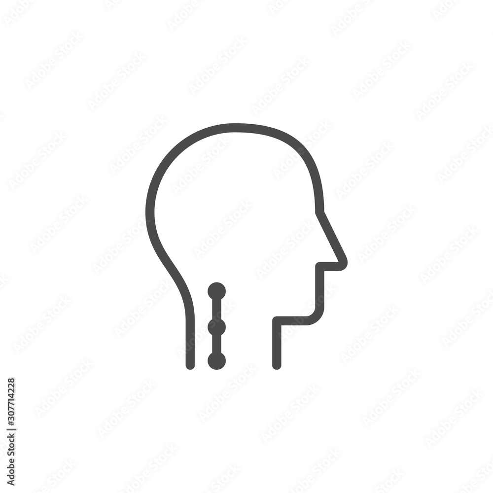 Human neck line outline icon Human neck line outline icon