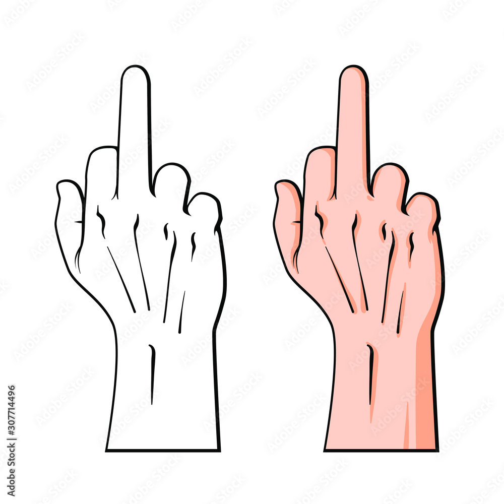 Middle finger discount of right hand