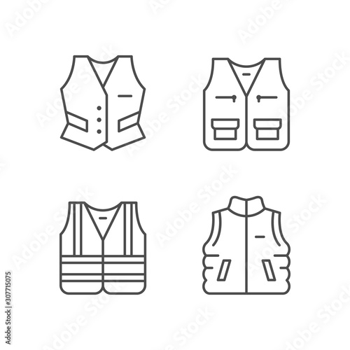 Set line icons of vest