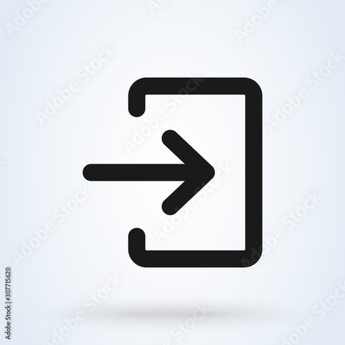Login and Enter Simple vector modern icon design illustration.