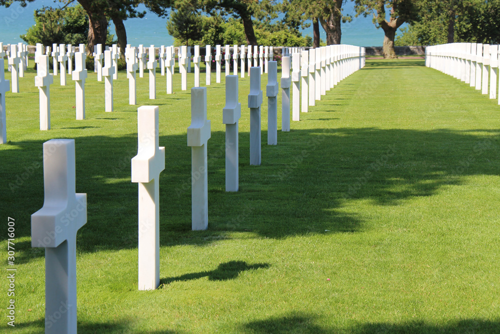 american military cemetery in Colleville-sur-Mer in Normandy (France)