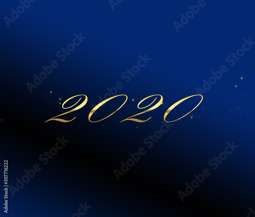 2020 Happy new year stylish graphic design