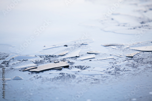 Abstract blue frozen ice background