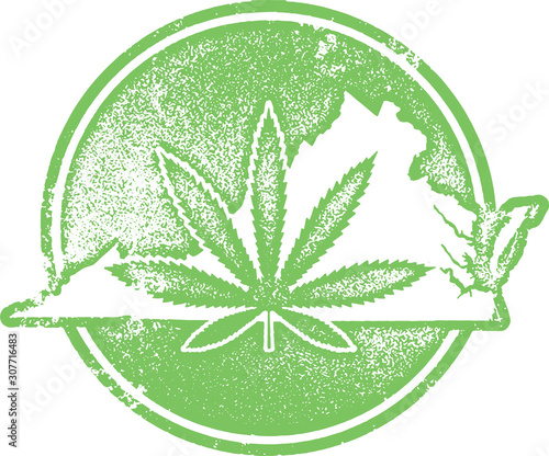 Virginia State Marijuana Cannabis Rubber Stamp