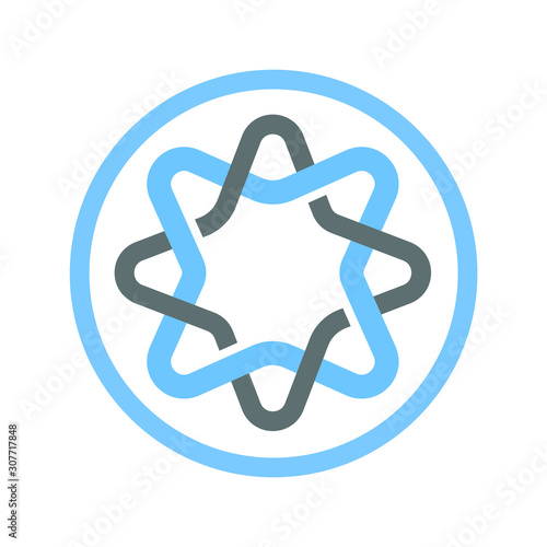 Abstract logo design blue