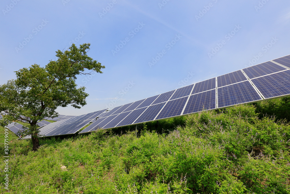 solar panel on the hillside solar panel on the hillside